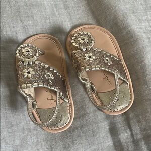 Jack Rogers Silver Tan Sandals Elegant Design